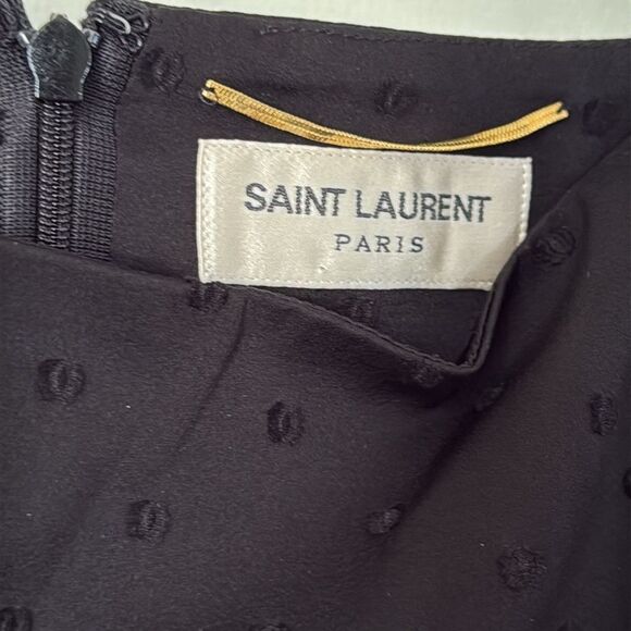 Saint Laurent Silk Mini Skirtโ Black Draped Designer YSL MEDIUM - Picture 9 of 11